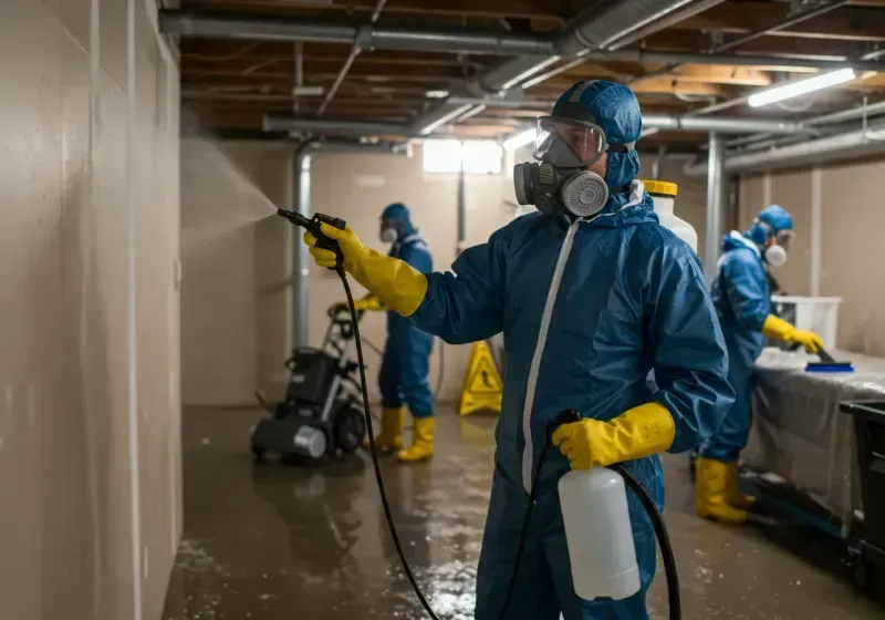 Basement Sanitization and Antimicrobial Treatment process in Weston Mills, NY