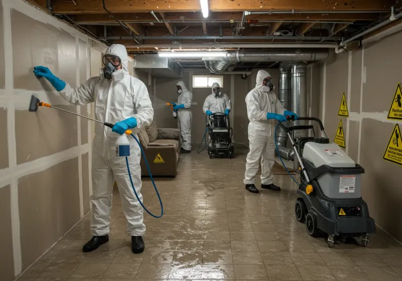 Basement Moisture Removal and Structural Drying process in Weston Mills, NY